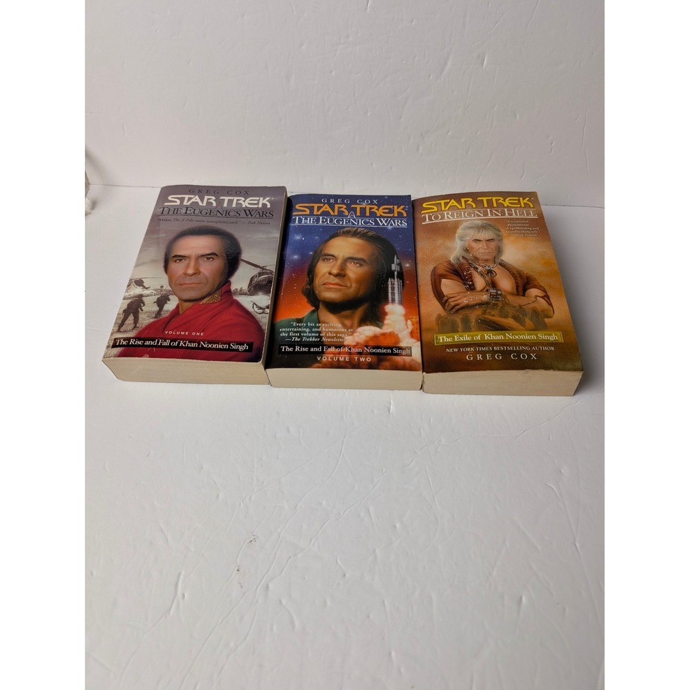 Star Trek Khan Trilogy Greg Cox Eugenics Wars Vol 1 2 To Reign In Hell Books Set